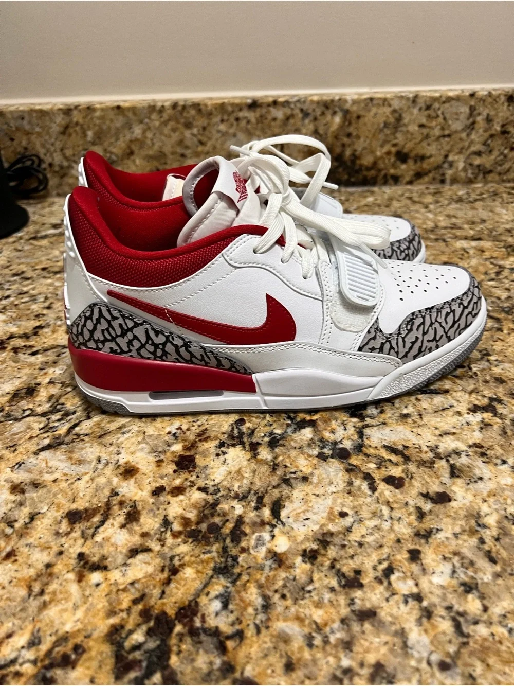 Nike White & Red Low-Top Sneakers with Elephant Print Accents